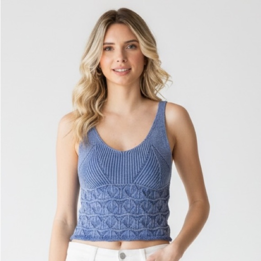 Oli & Hali Blue Knit Tank Top